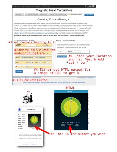 How to use NOAA to Get Compass Offset