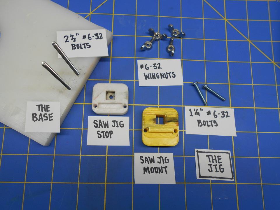 The parts of the Saw Jig